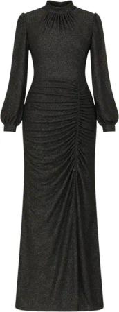 fashionshowcase Abendkleid langärmliges Maxikleid Damen Abaya
