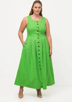 Ulla Popken Dirndl Trachtenkleid Leinenmix Herzausschnitt