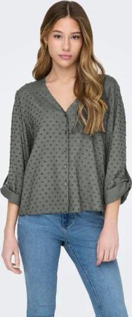 JACQUELINE de YONG Blusenshirt Haifischkragen Knopfleiste