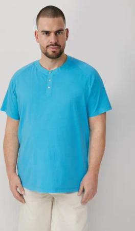 s.Oliver Kurzarmshirt Henley-T-Shirt mit Raglanärmeln und