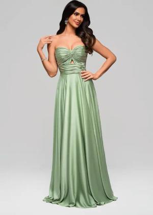 OMBRE Abendkleid Schulterfreies Satinkleid