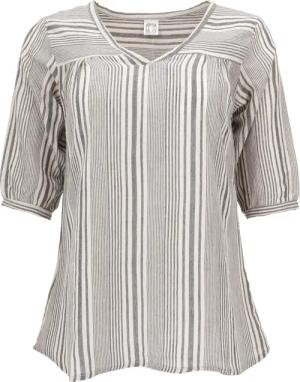 Guru-Shop Longbluse Leichte Baumwollbluse, gestreifte Boho..