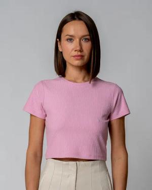 GORG Kurzarmshirt Damen Geripptes Cropped T-Shirt