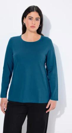 Ulla Popken T-Shirt Shirt Slim Rundhalsausschnitt