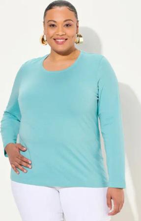 Ulla Popken T-Shirt Shirt Slim Rundhalsausschnitt