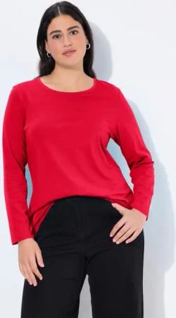 Ulla Popken T-Shirt Shirt Slim Rundhalsausschnitt