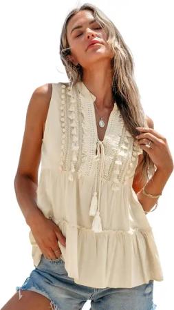 Cupshe Tanktop Ärmelloses Boho Top mit