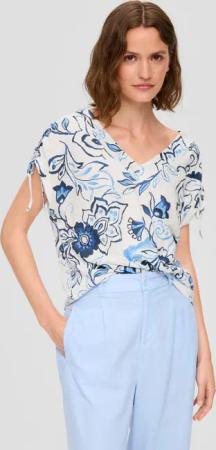 s.Oliver Kurzarmshirt Ärmelloses Shirt mit Bindedetails