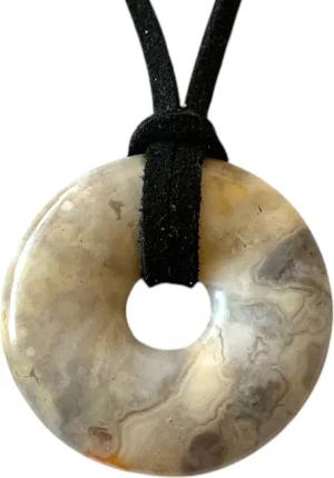 Steinfixx® Lange Kette echter Edelsteindonut 30