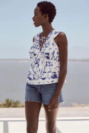 Next Shirttop Ärmelloses Top mit Lochstickerei
