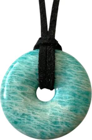 Steinfixx® Lange Kette echter Edelsteindonut 30