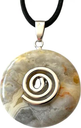 Steinfixx® Lange Kette echter Edelsteindonut 30