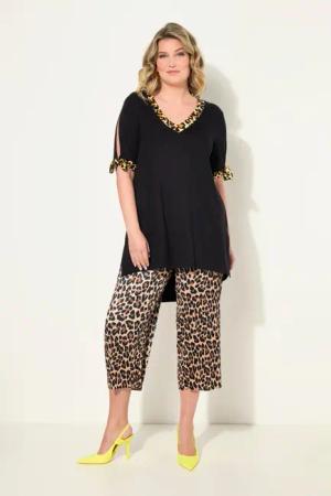 MIAMODA T-Shirt Longshirt Leo-Einfassungen