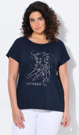 Ulla Popken T-Shirt T-Shirt Metallic-Tiermotiv Oversized