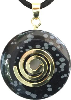 Steinfixx® Lange Kette echter Edelsteindonut 30