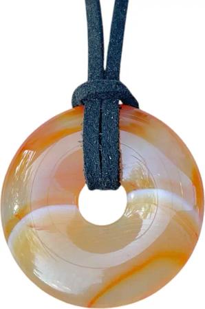 Steinfixx® Lange Kette echter Edelsteindonut 30