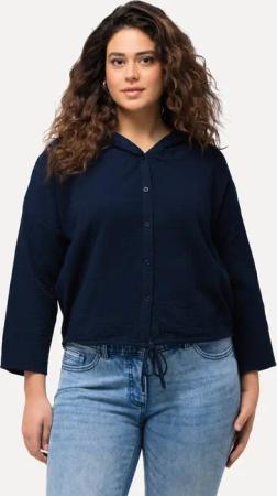 Ulla Popken Druckbluse Bluse Musselin Kapuze