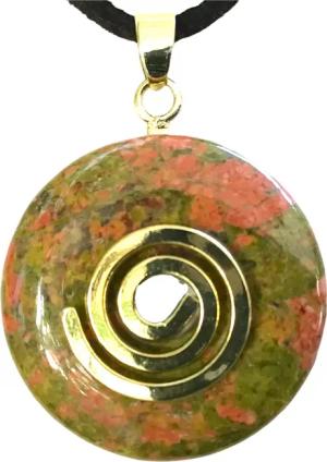 Steinfixx® Lange Kette echter Edelsteindonut 30