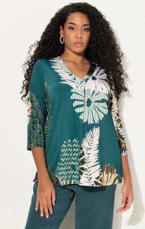 Ulla Popken T-Shirt Slinkyshirt Blüten A-Linie