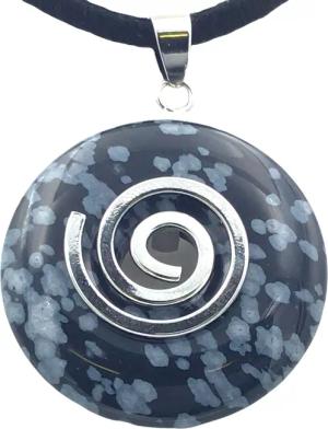 Steinfixx® Lange Kette echter Edelsteindonut 30