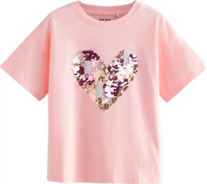 Next Paillettenshirt T-Shirt mit Herzprint und