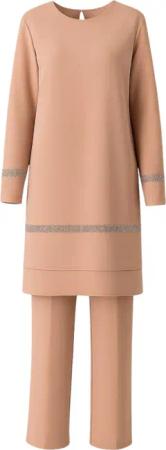 fashionshowcase Hosenanzug Zweiteiler mit langer Tunika