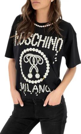 Moschino T-Shirt COUTURE Faux Perlen Top