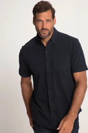 JP1880 Kurzarmhemd Piqué-Hemd FLEXNAMIC® Halbarm Buttondown-Kragen