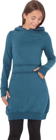 PUREWONDER Sweatkleid Kapuzenpullover-Kleid dr19 einfarbiges Hoodie-Kleid