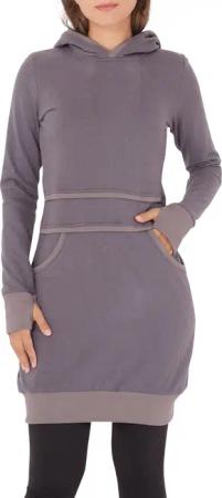 PUREWONDER Sweatkleid Kapuzenpullover-Kleid dr19 einfarbiges Hoodie-Kleid