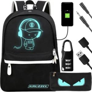 KRUZZEL Kinderrucksack Leuchtender Rucksack (Set, 1-tlg.,