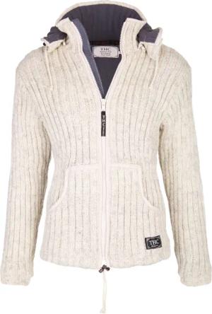 THC Natural Line Strickjacke Schafwollstrickjacke gerippt