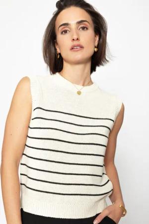 SASSYCLASSY Strickpullover Pullunder Damen gestreift mit