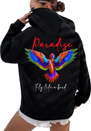 RMK Kapuzenpullover Damen Hoodie Papagei "Paradise"