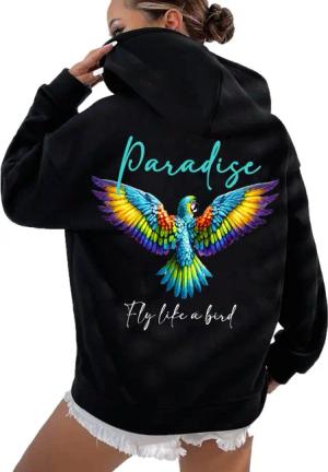 RMK Kapuzenpullover Damen Hoodie Papagei "Paradise"