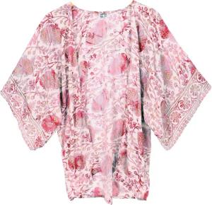 Guru-Shop Kimono Kimonojäckchen, kurzer Boho Kimono,..,