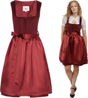 HOFGLANZ Dirndl Dirndl Damen Samt rot,