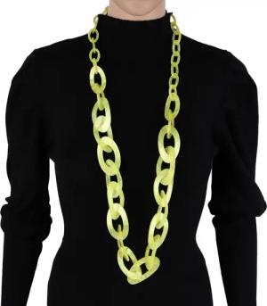 MIRROSI Lange Kette Damen Statement Halskette