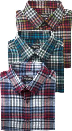 HENSON&HENSON Flanellhemd (3er Pack) mit wohltuendem