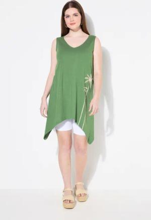 Ulla Popken Longtop Top Zipfelsaum V-Ausschnitt