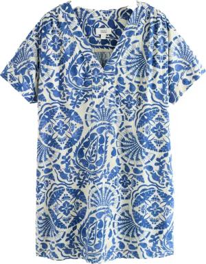 Next Minikleid Kaftan-Minikleid mit Leinenanteil (1-tlg)