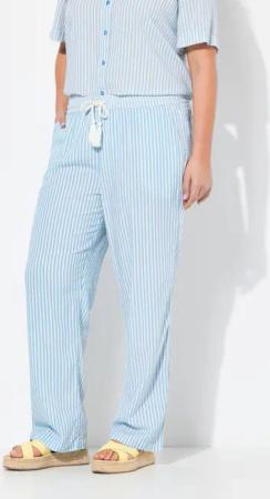 Ulla Popken Schlupfhose Streifenhose Rose Seersucker