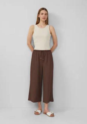 s.Oliver 7/8-Hose Strukturierte Culotte mit Elastikbund
