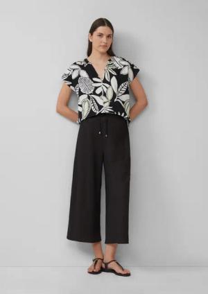 s.Oliver 7/8-Hose Strukturierte Culotte mit Elastikbund