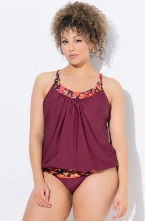 Ulla Popken Bügel-BH Tankini Musterdetails Softcups