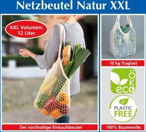 WENKO Einkaufsbeutel Wenko Netzbeutel Natur XXL