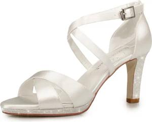 White Lady 876 ivory Satin-Glitter -