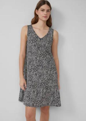 s.Oliver Minikleid Kurzes Jersey-Kleid mit Schleifendetail