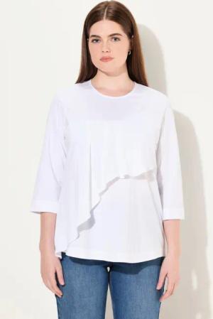 Ulla Popken Druckbluse Bluse Volant A-Linie