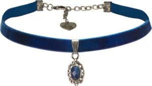 Alpenflüstern Choker Trachten-Samt-Kropfband Trachten-Stein (blau), -